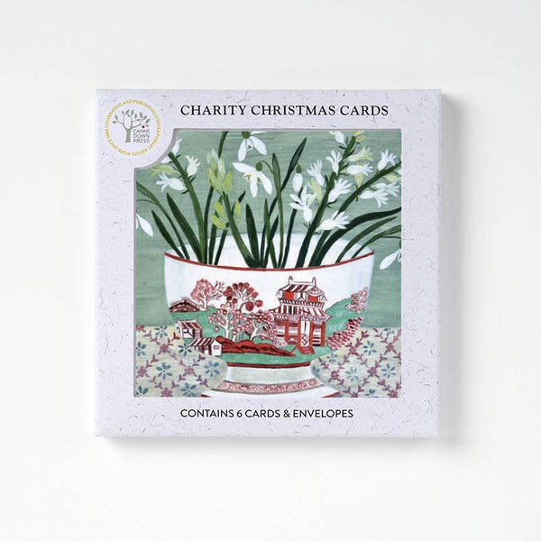 Snowdrops In Bowl - Christmas Card Pack