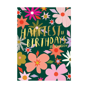 Happy Bithrday Flower Bush Card