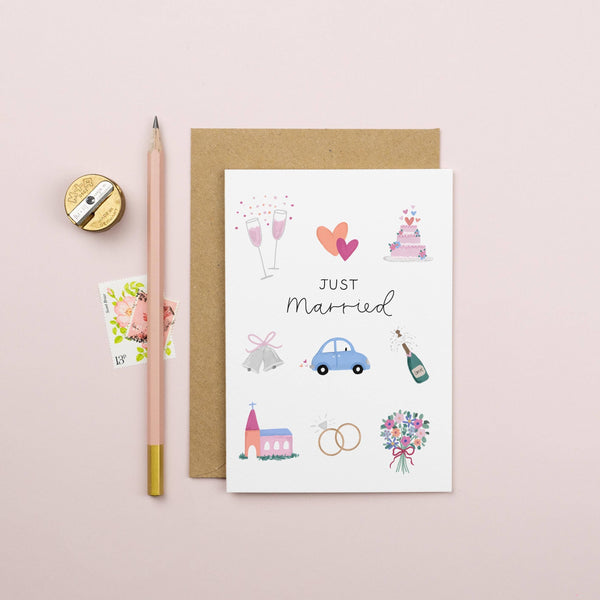 Just Married | Wedding Car | Wedding Cake Card 