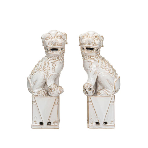 Stoneware Foo Dogs Décor/Bookends