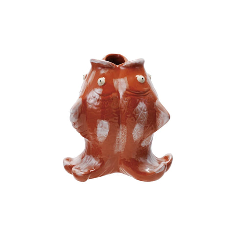 Stoneware Koi Fish Shaped Vase