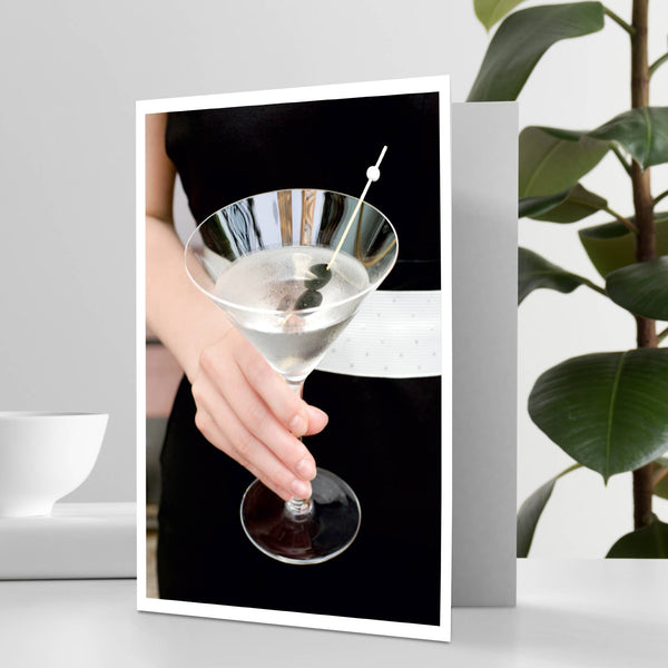 Martini Glass Happy Birthday Greeting Card