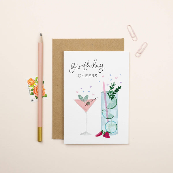 Birthday Cocktails Card | Birthday Cheers Card