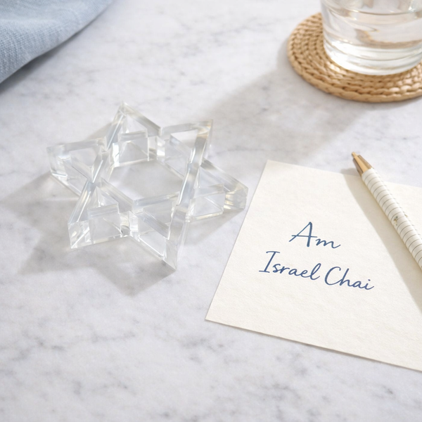 Acrylic Napkin Weight - Clear Star of David