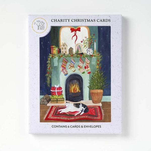 Fireplace Cat - Christmas Card Pack