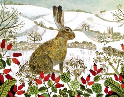 Hare And Hillside - Christmas Card Pack s/6