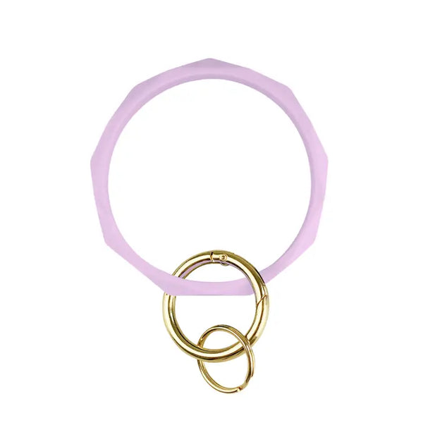 Silicone Diamond Bracelet Keychain - Lavender