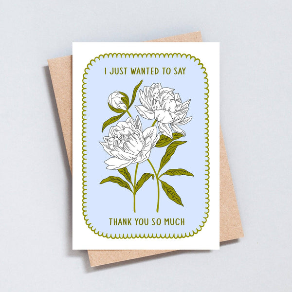 Peony Flower Thank You Greeting Card