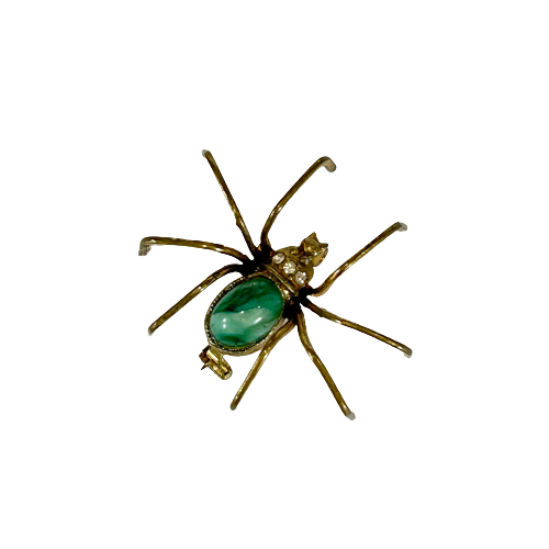 Vintage Green Spider Pin