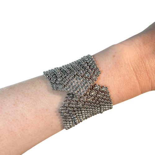 Vintage Yik Fung Silver Mesh Bracelet