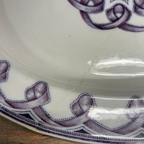 Vintage Purple & White Large Platter