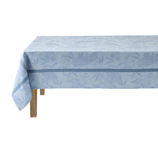 Le Jacquard Français Linen Tablecloth - A L'orangerie Blue