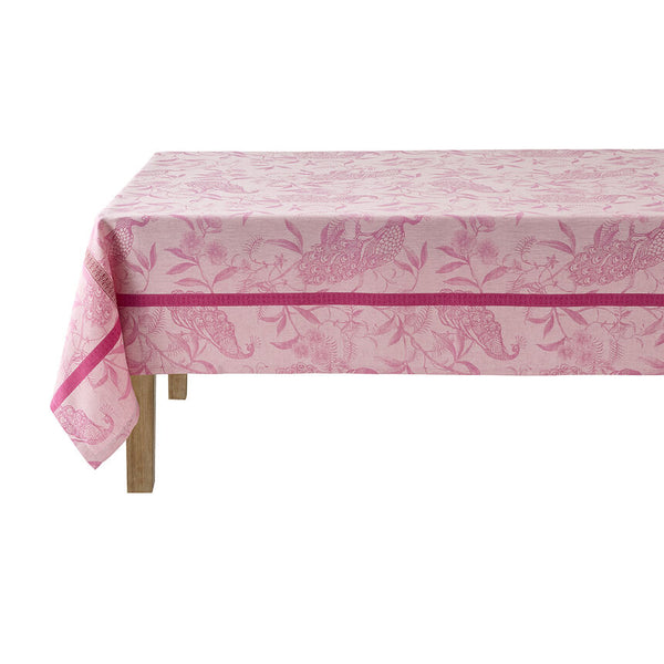 Le Jacquard Français Linen Tablecloth - A L'orangerie Pink