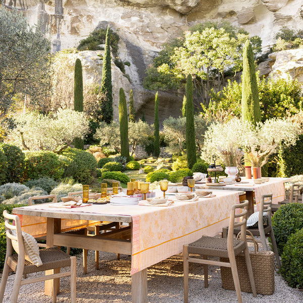 Le Jacquard Français Linen Tablecloth - Été Indien Orange
