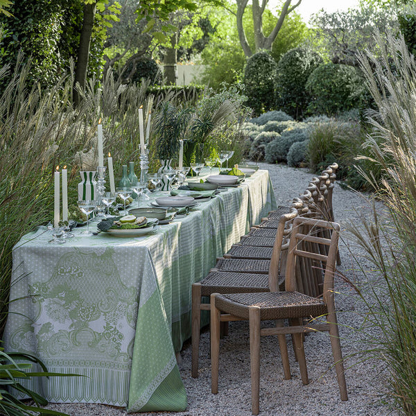 Le Jacquard Français Cotton Tablecloth - Promenade Impériale Green