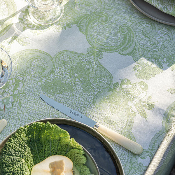 Le Jacquard Français Cotton Tablecloth - Promenade Impériale Green