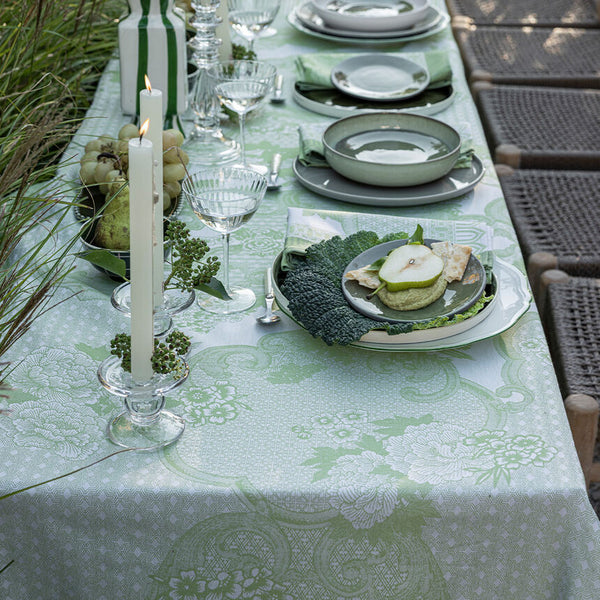 Le Jacquard Français Cotton Tablecloth - Promenade Impériale Green