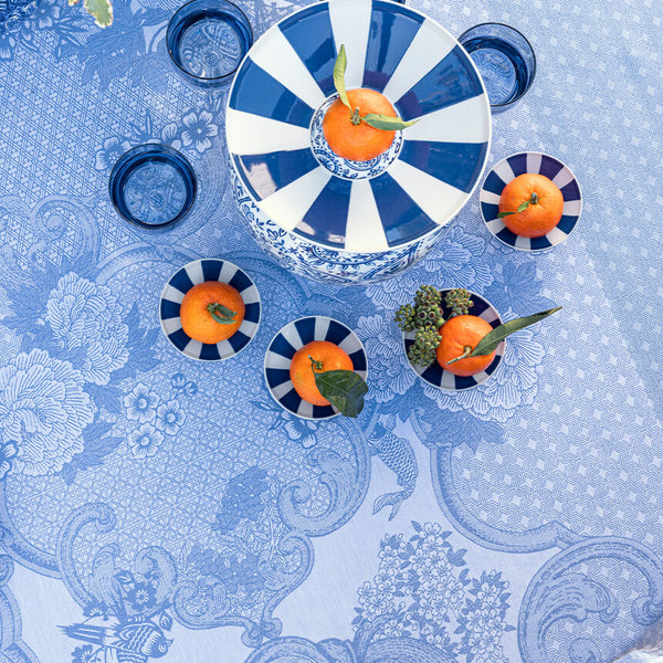 Le Jacquard Français Cotton Tablecloth - Promenade Impériale Blue