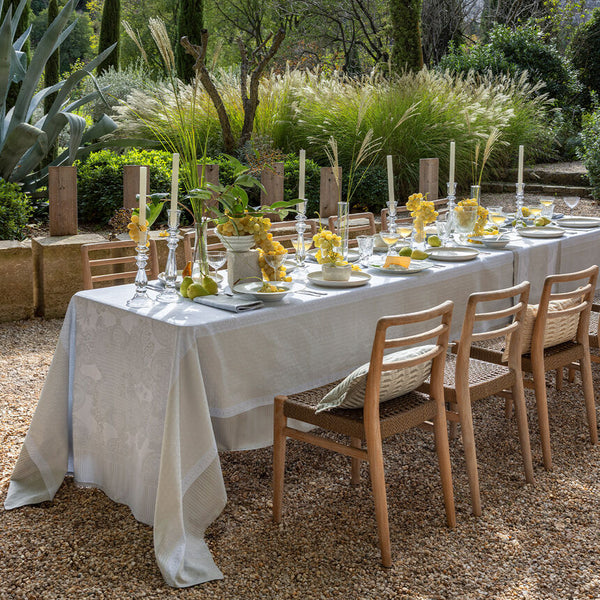 Le Jacquard Français Cotton Tablecloth - Promenade Impériale Grey