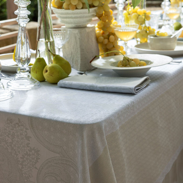 Le Jacquard Français Cotton Tablecloth - Promenade Impériale Grey
