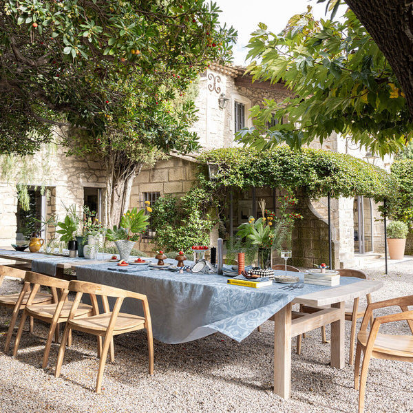Le Jacquard Francais Linen Tablecloth - Tivoli Blue