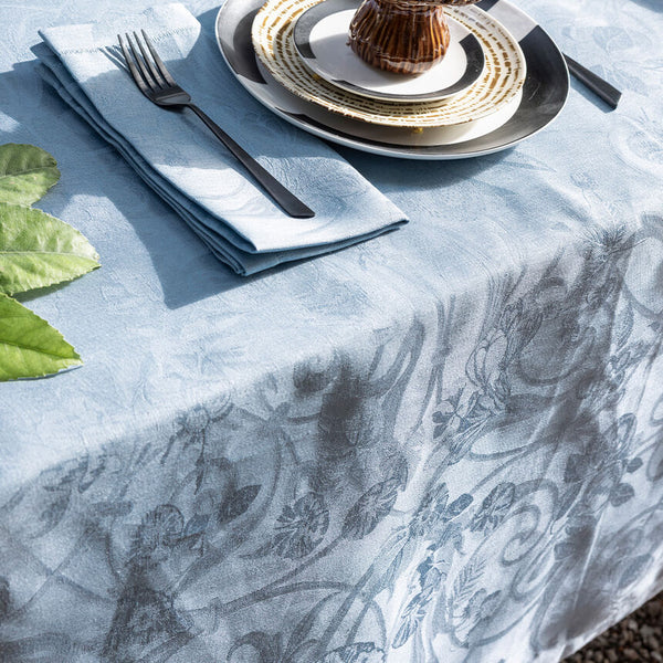Le Jacquard Francais Linen Tablecloth - Tivoli Blue