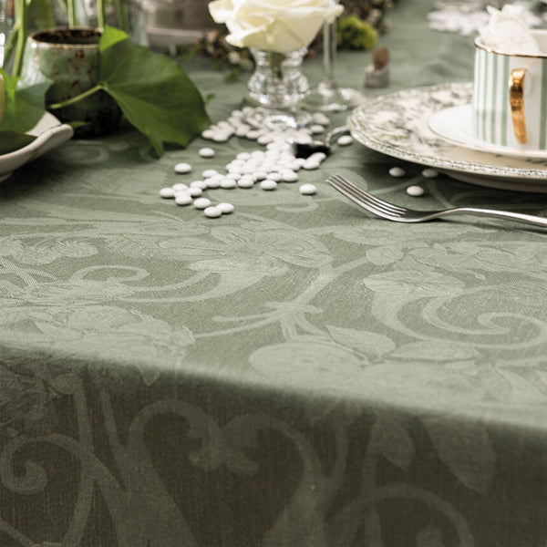 Le Jacquard Français Linen Tablecloth - Tivoli Green