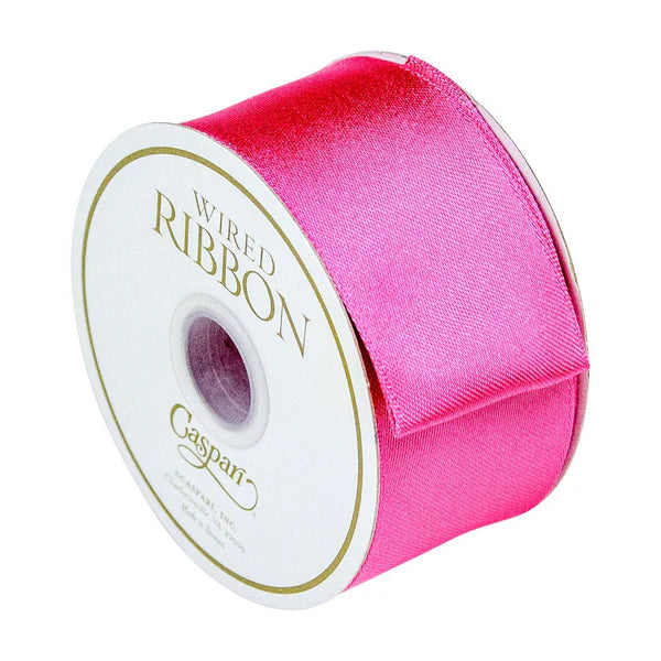 Solid Satin Wired Bright Fuchsia Ribbon - 6 Yard Spool – Jacaranda