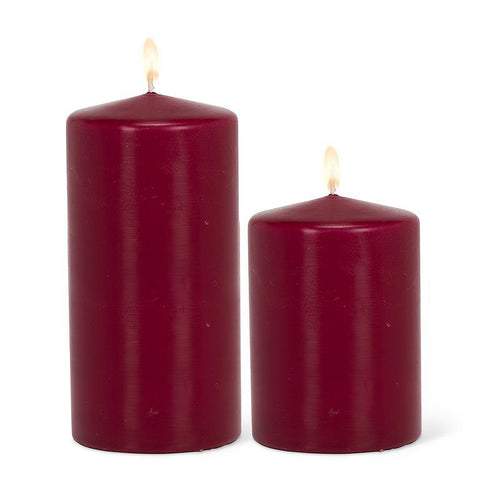 Classic Dark Red Pillar Candles
