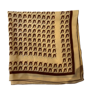 Vintage Brown & Camel Silk Scarf