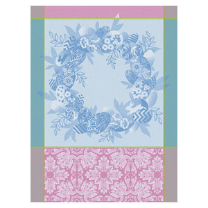 Le Jacquard Francais Tea Towel - Couronne de Paques Blue