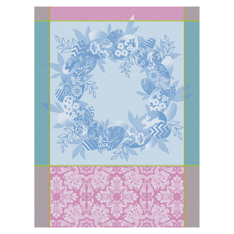 Le Jacquard Francais Tea Towel - Couronne de Paques Blue