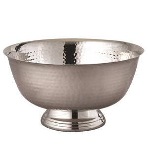 Hammered Stainless Steel Footed Bowl