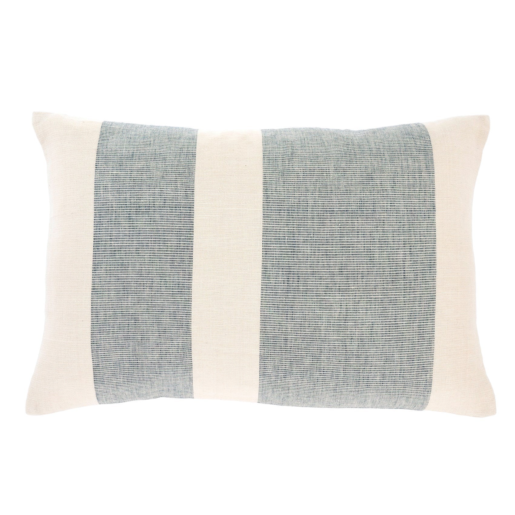 Blue & Creamy White Woven Pillow