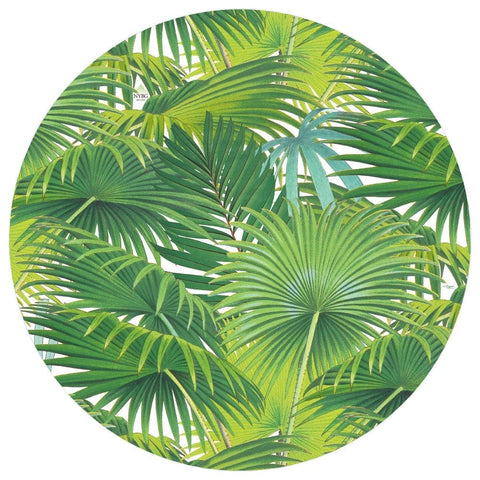 Palm Fronds Round Paper Placemats - 12 Per Package