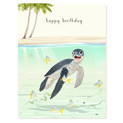Baby Sea Turtle Birthday Card