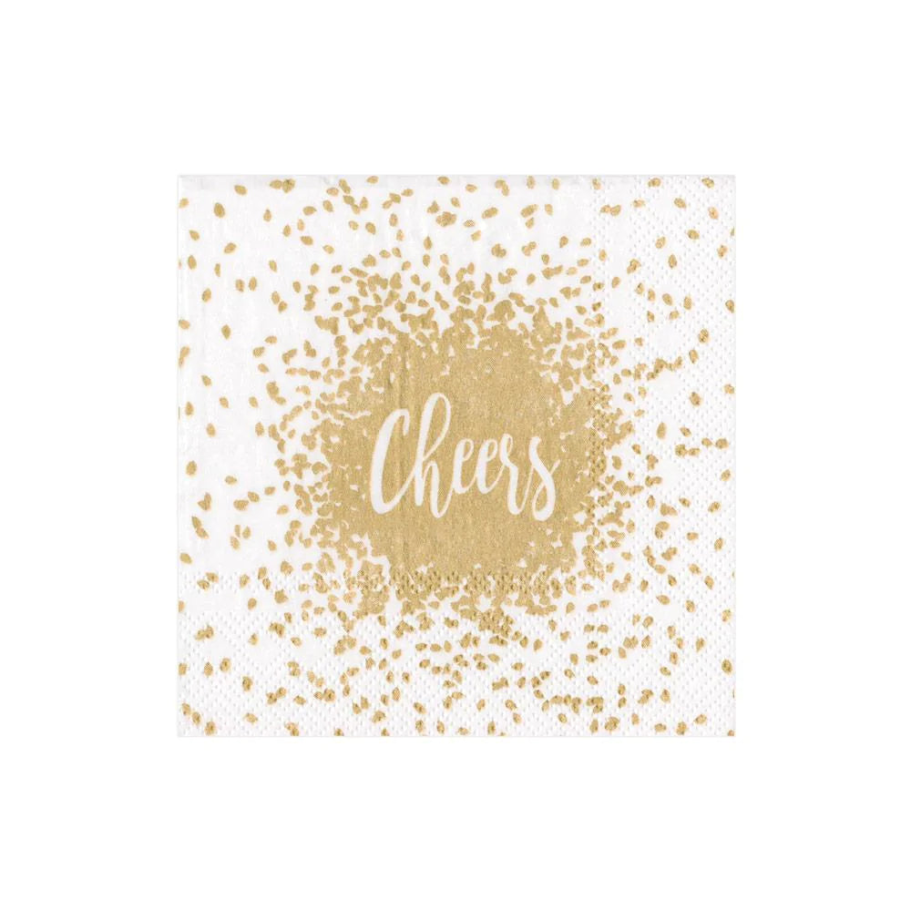 Cocktail Napkins - Cheers Gold