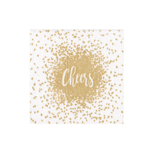 Cocktail Napkins - Cheers Gold