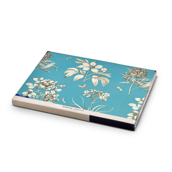Pimpernel Etchings & Roses Blue Placemats Set of 4