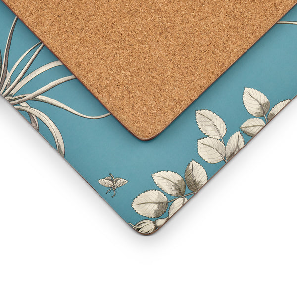 Pimpernel Etchings & Roses Blue Placemats Set of 4