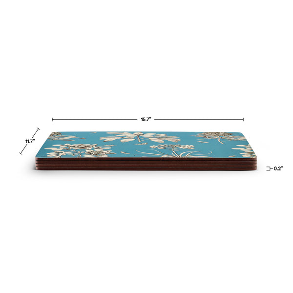 Pimpernel Etchings & Roses Blue Placemats Set of 4