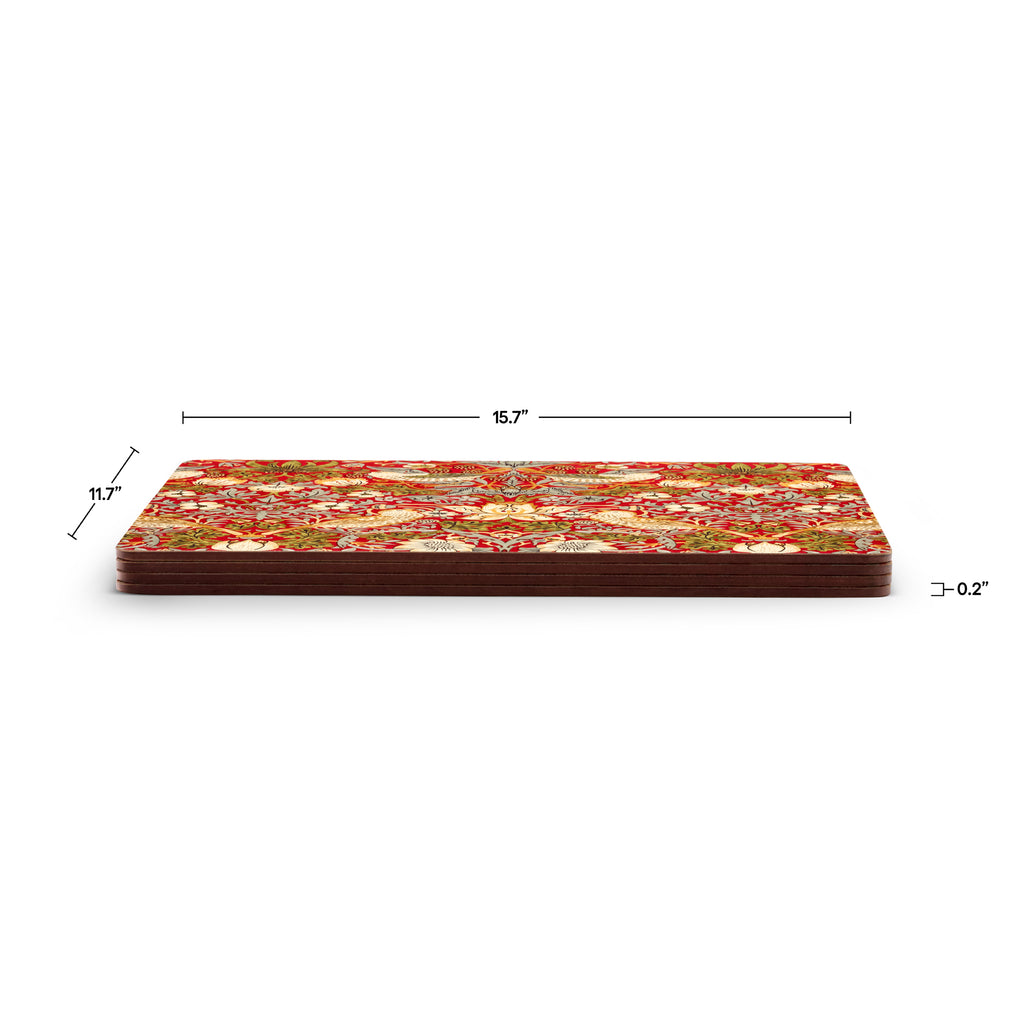 Pimpernel William Morris Strawberry Thief Red Placemats Set of 4