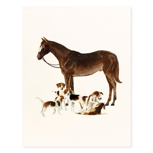 Horse & Beagles Card