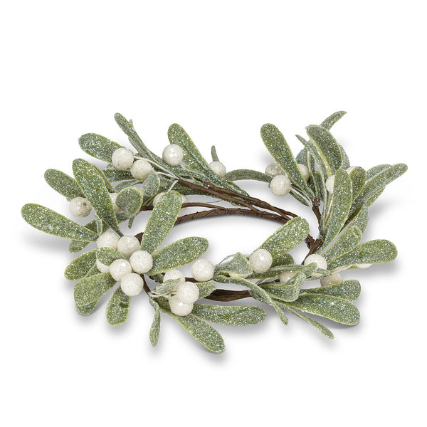 Sugared Mistletoe Candle Ring