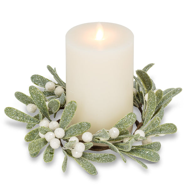 Sugared Mistletoe Candle Ring