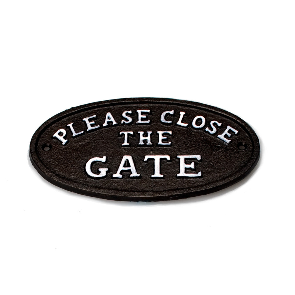 Please Close the Gate Black Sign