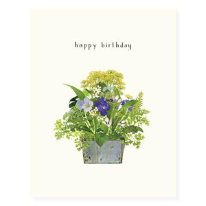 Happy Birthday - Flowers And Ferns Card