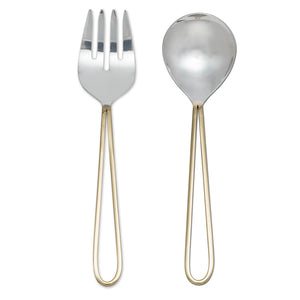 Stainless & Brass Loop Salad Servers