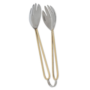 Stainless & Brass Salad Tongs
