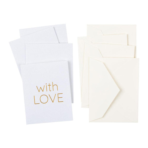 With Love Gift Enclosure Cards - 4 Mini Cards & 4 Envelopes